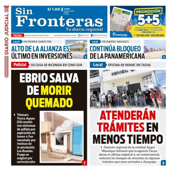DIARIO SIN FRONTERAS TACNA