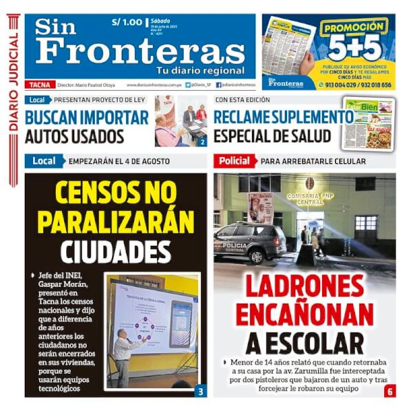 DIARIO SIN FRONTERAS TACNA