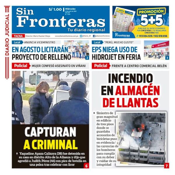 DIARIO SIN FRONTERAS TACNA
