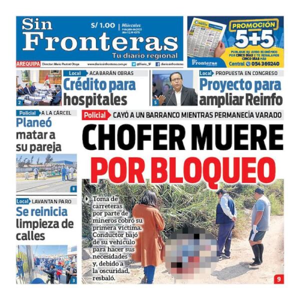 DIARIO SIN FRONTERAS AREQUIPA