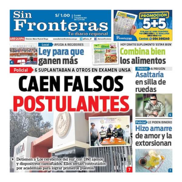 DIARIO SIN FRONTERAS AREQUIPA