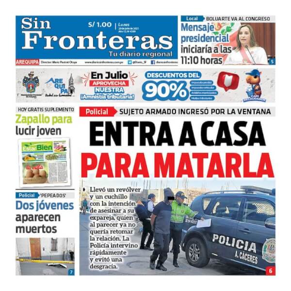 DIARIO SIN FRONTERAS AREQUIPA
