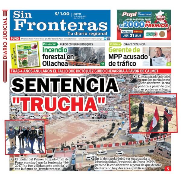 DIARIO SIN FRONTERAS PUNO