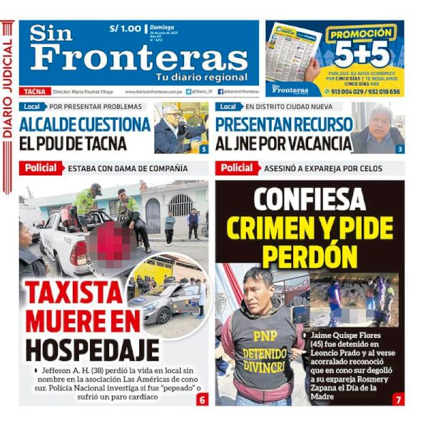 DIARIO SIN FRONTERAS TACNA