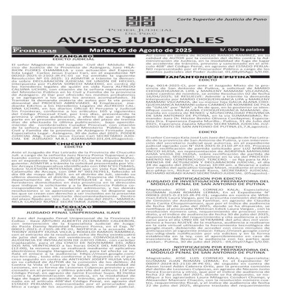 JUDICIALES PUNO