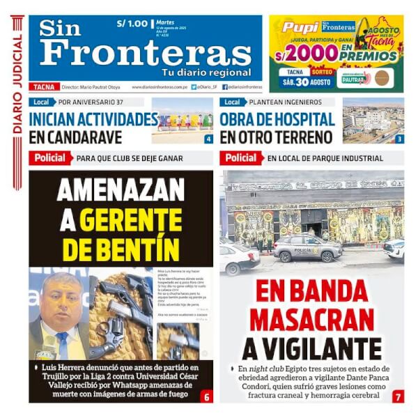 DIARIO SIN FRONTERAS TACNA