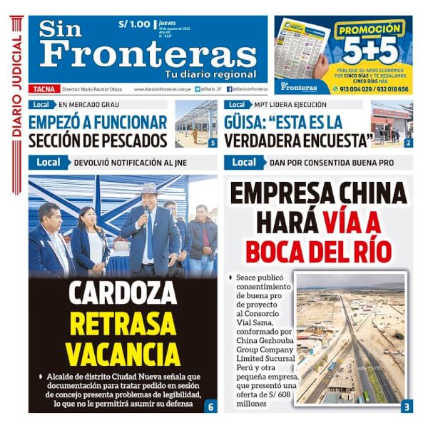 DIARIO SIN FRONTERAS TACNA