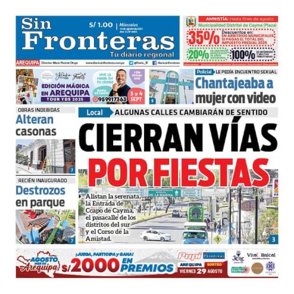 DIARIO SIN FRONTERAS AREQUIPA