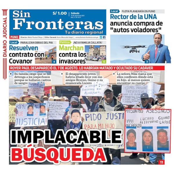 DIARIO SIN FRONTERAS PUNO