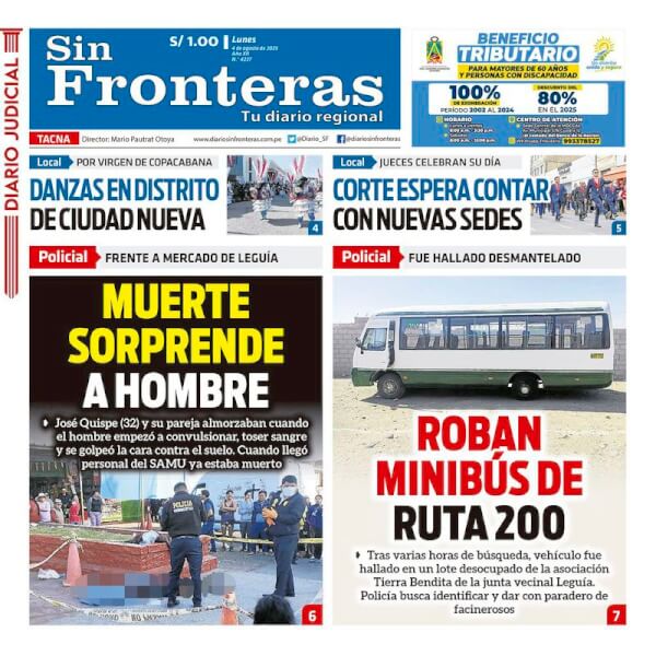 DIARIO SIN FRONTERAS TACNA