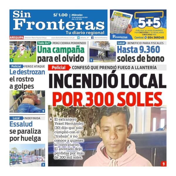 DIARIO SIN FRONTERAS AREQUIPA
