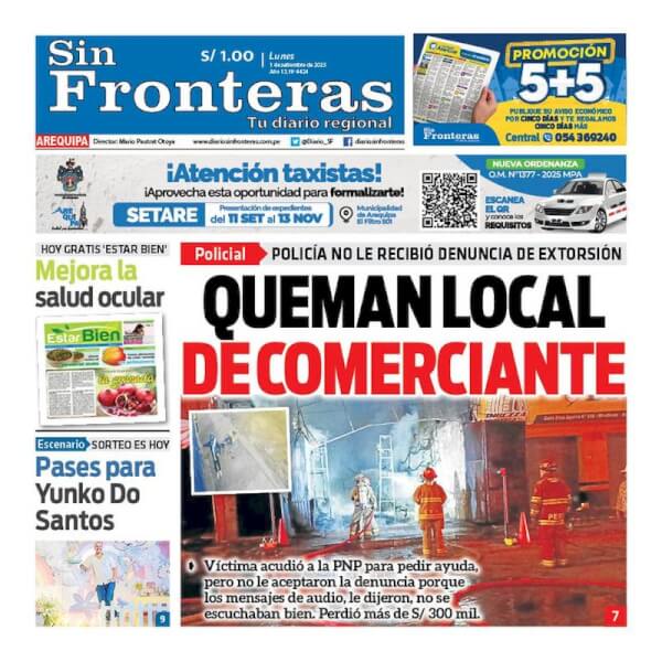 DIARIO SIN FRONTERAS AREQUIPA